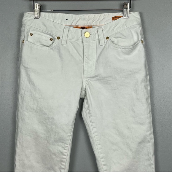 Tory Burch white Super Skinny denim embroidered pocket jeans, size 27. - Picture 2 of 11